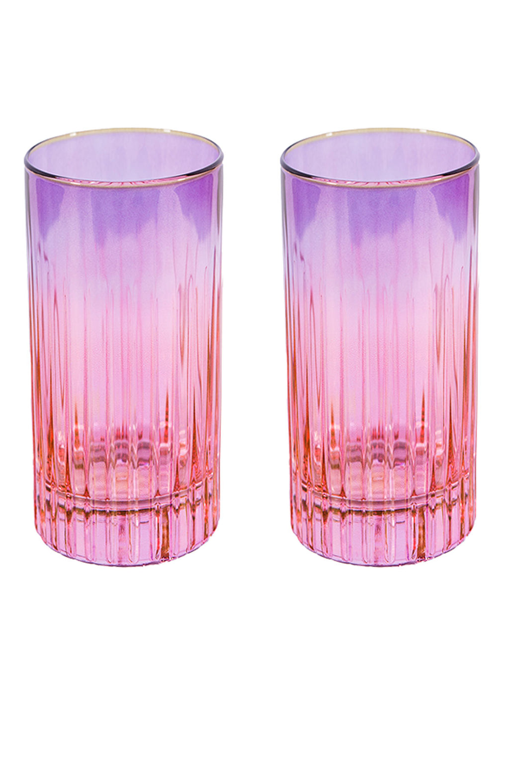 Set di Due Bicchieri Tumbler Grandi da Rosa a Viola