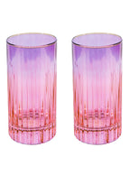 Set di Due Bicchieri Tumbler Grandi da Rosa a Viola
