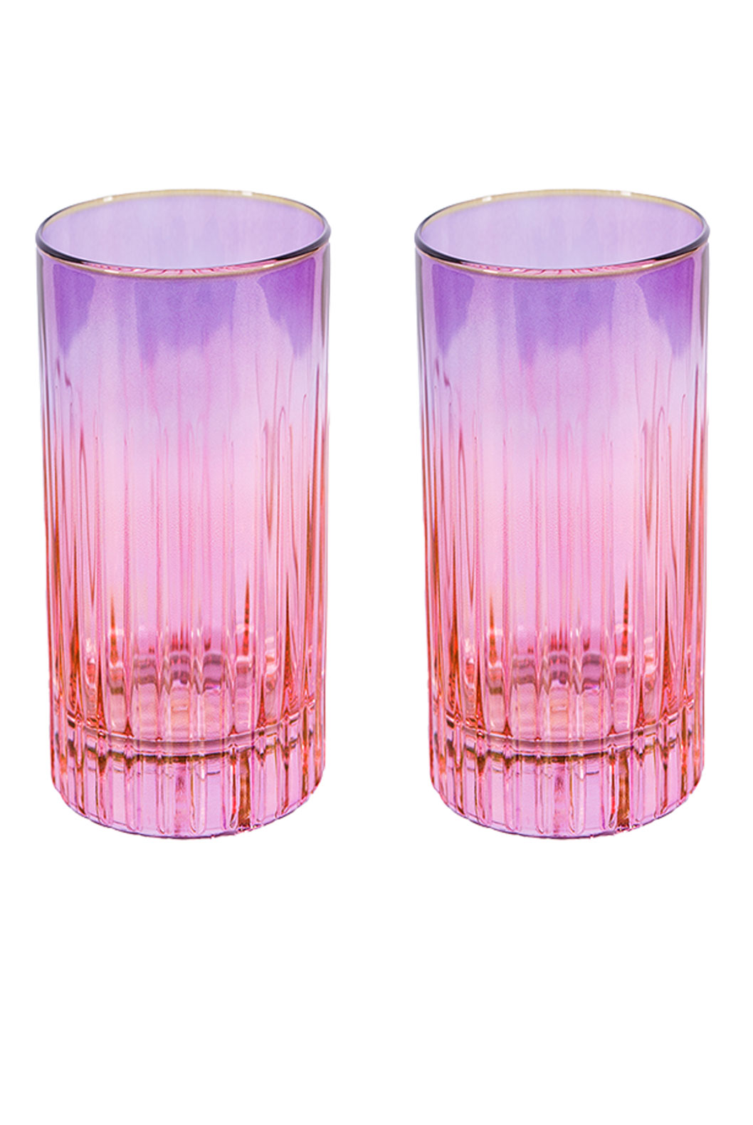 Set di Due Bicchieri Tumbler Grandi da Rosa a Viola