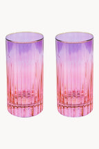 Set di Due Bicchieri Tumbler Grandi da Rosa a Viola
