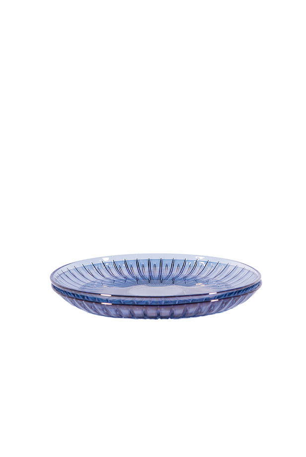 Set di Due Piatti per Frutta in Vetro Blu