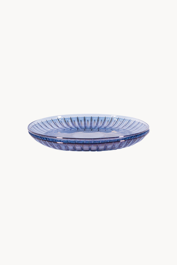Blue Set Of Two Glass Fruit Plate