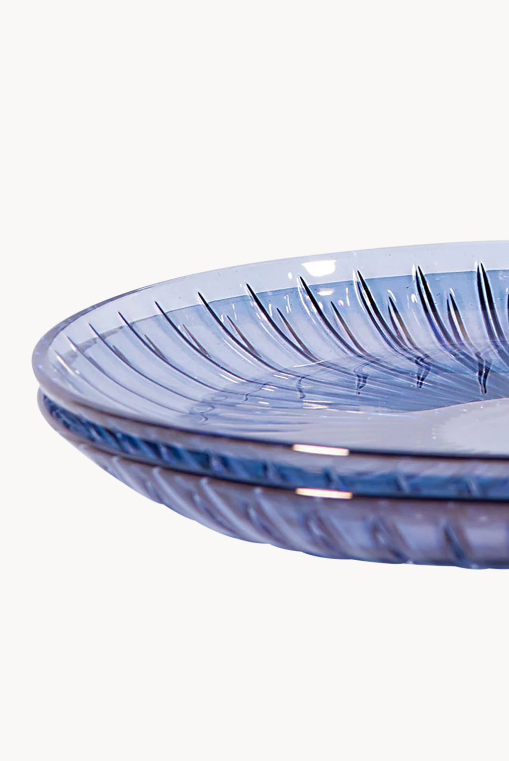 Blue Set Of Two Glass Fruit Plate