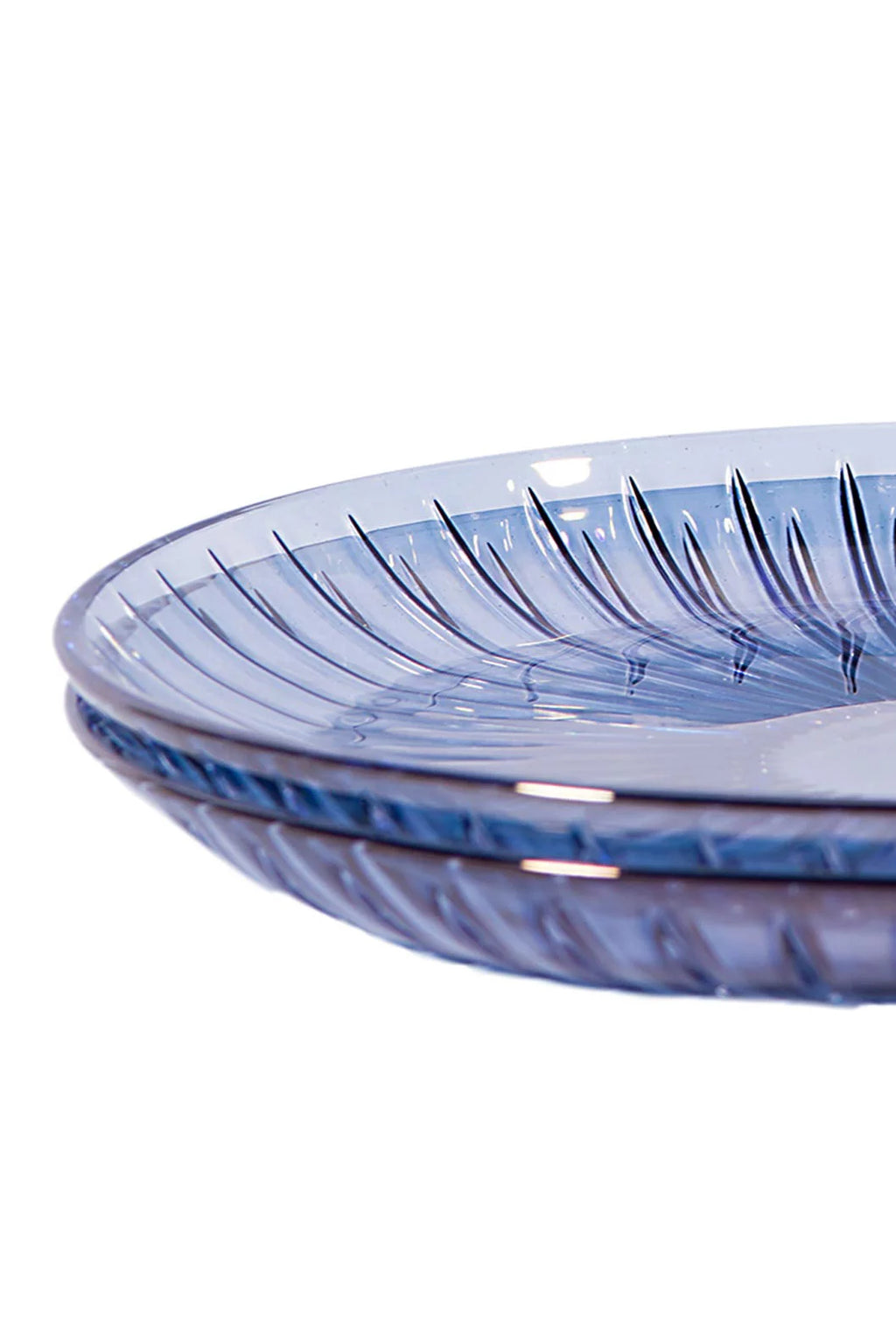 Set di Due Piatti per Frutta in Vetro Blu