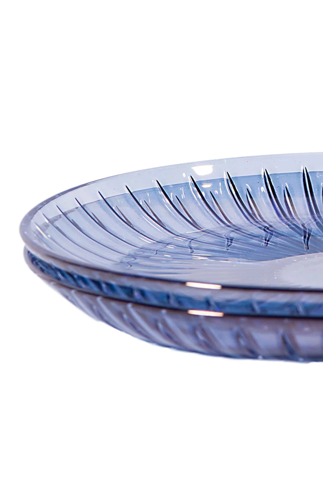 Set di Due Piatti per Frutta in Vetro Blu