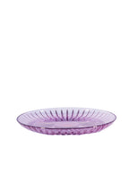 Set di due piatti per frutta in vetro viola