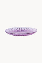 Set di due piatti per frutta in vetro viola