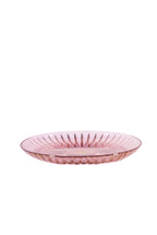 Set di due piatti per frutta in vetro rosa
