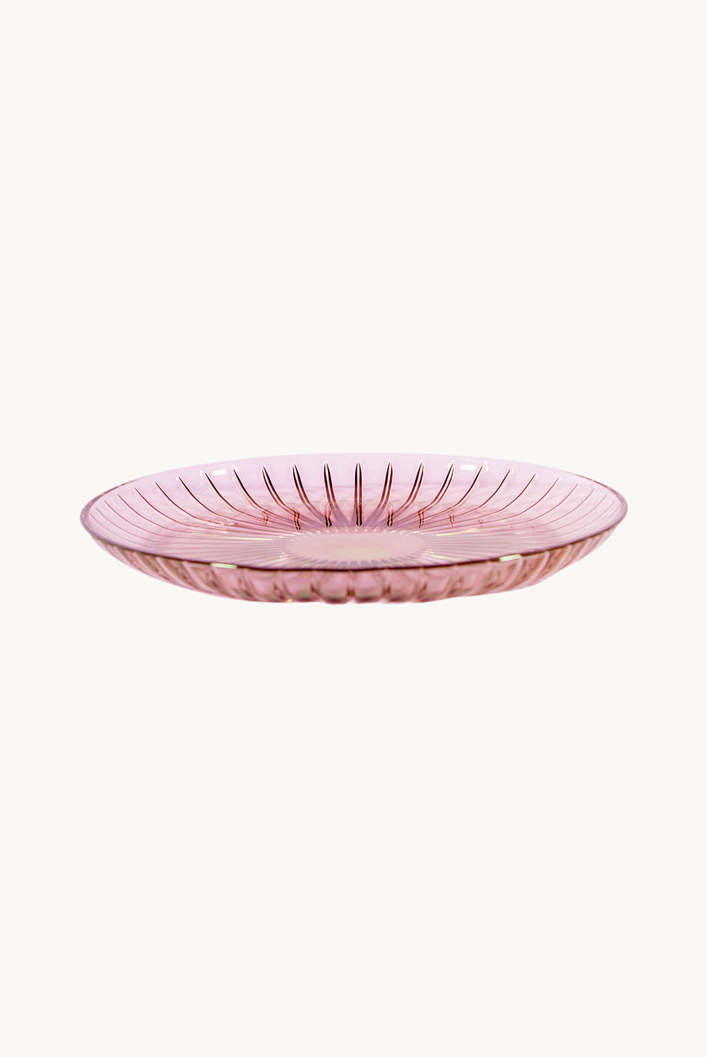 Set di due piatti per frutta in vetro rosa