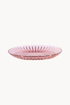 Set di due piatti per frutta in vetro rosa