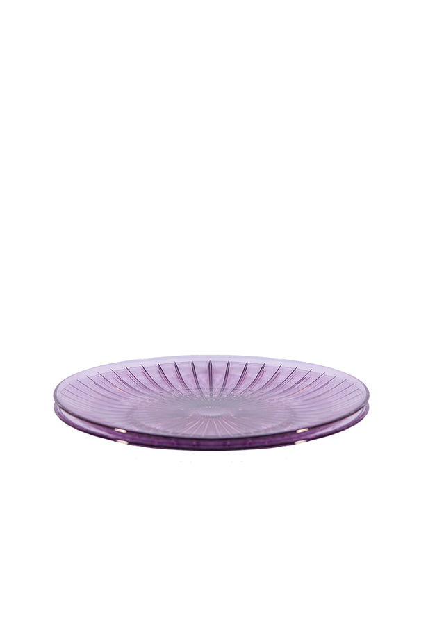 Set di due piatti in vetro viola