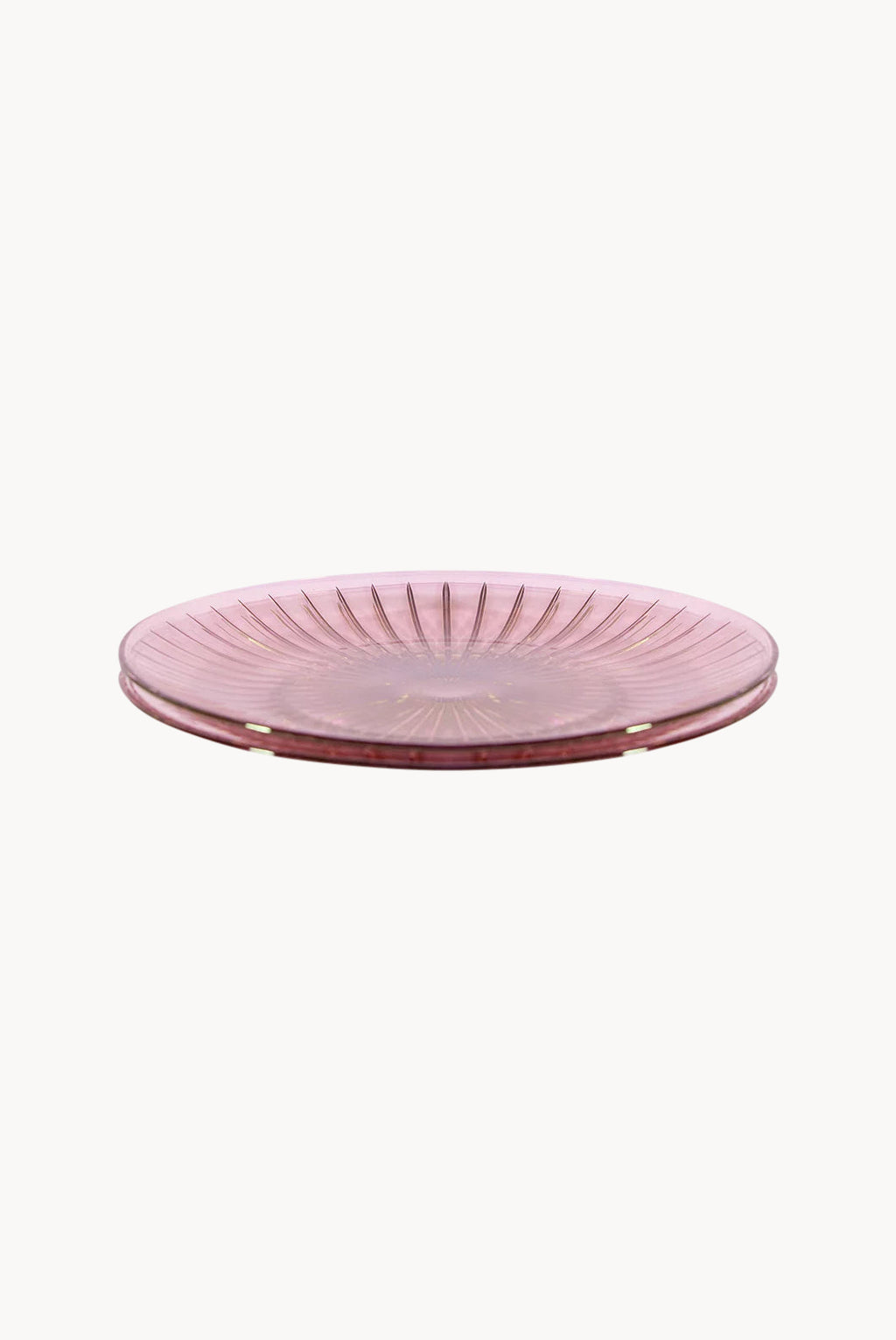 Set di due piatti in vetro rosa