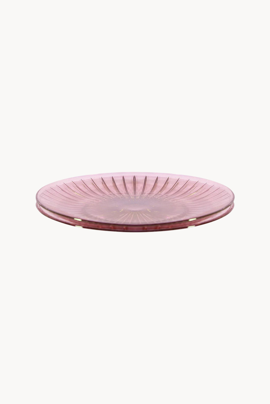 Set di due piatti in vetro rosa