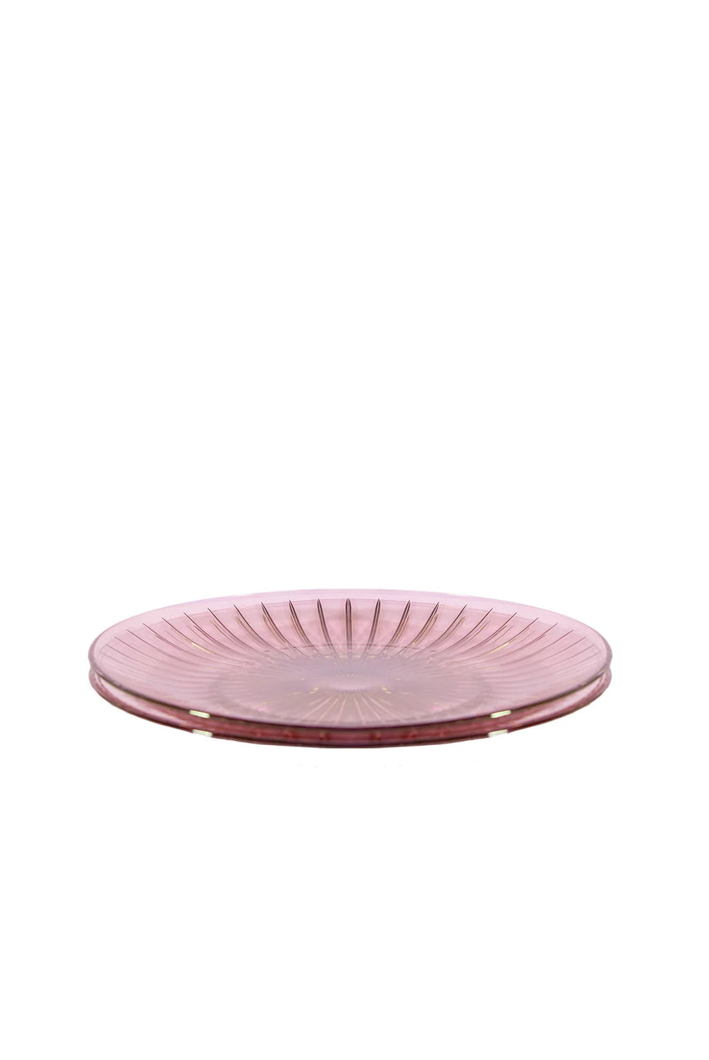 Set di due piatti in vetro rosa