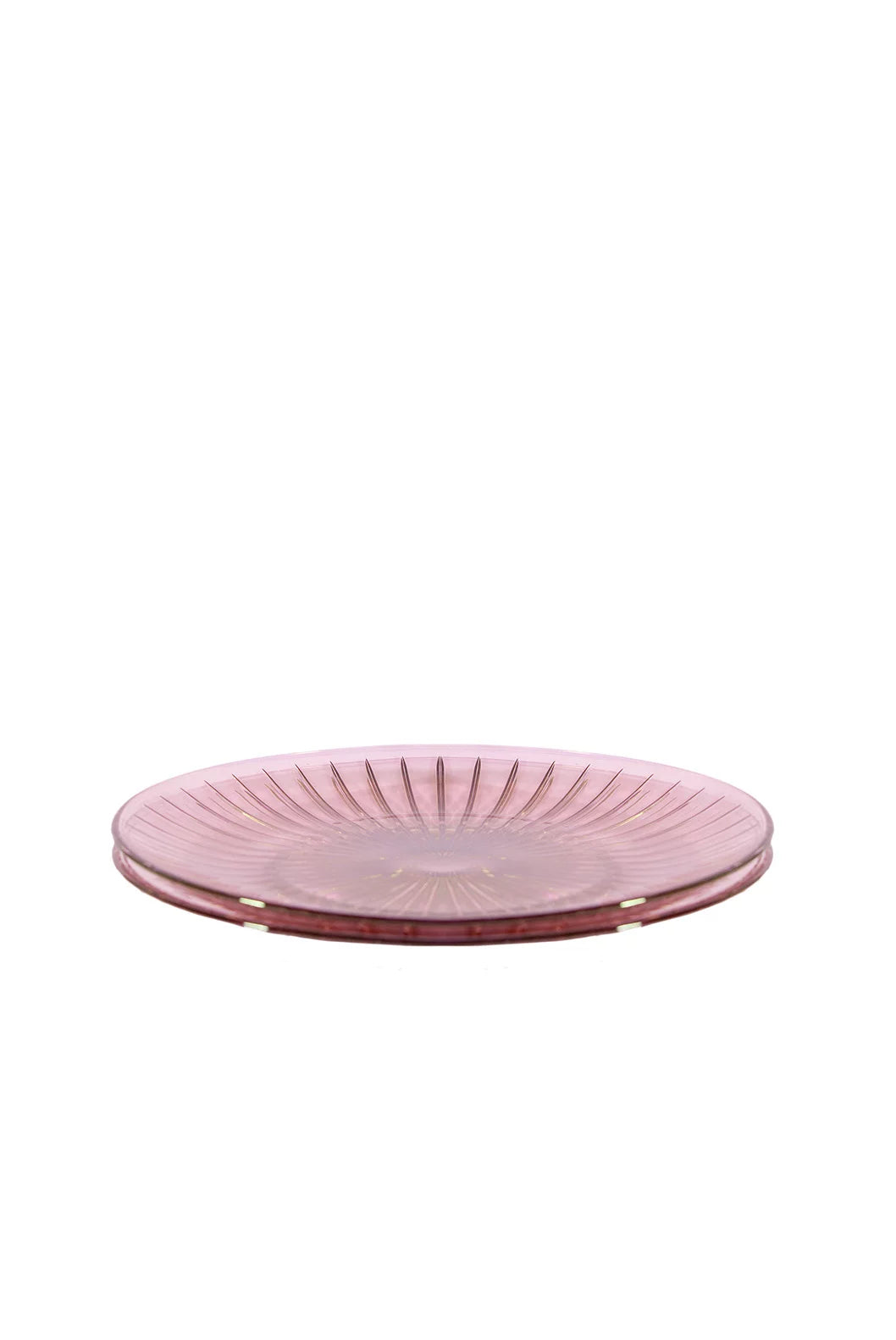 Set di due piatti in vetro rosa