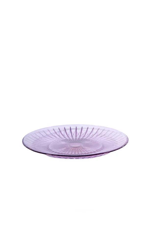 Set di due piatti in vetro viola
