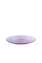 Set di due piatti in vetro viola