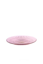 Set di due piatti in vetro rosa