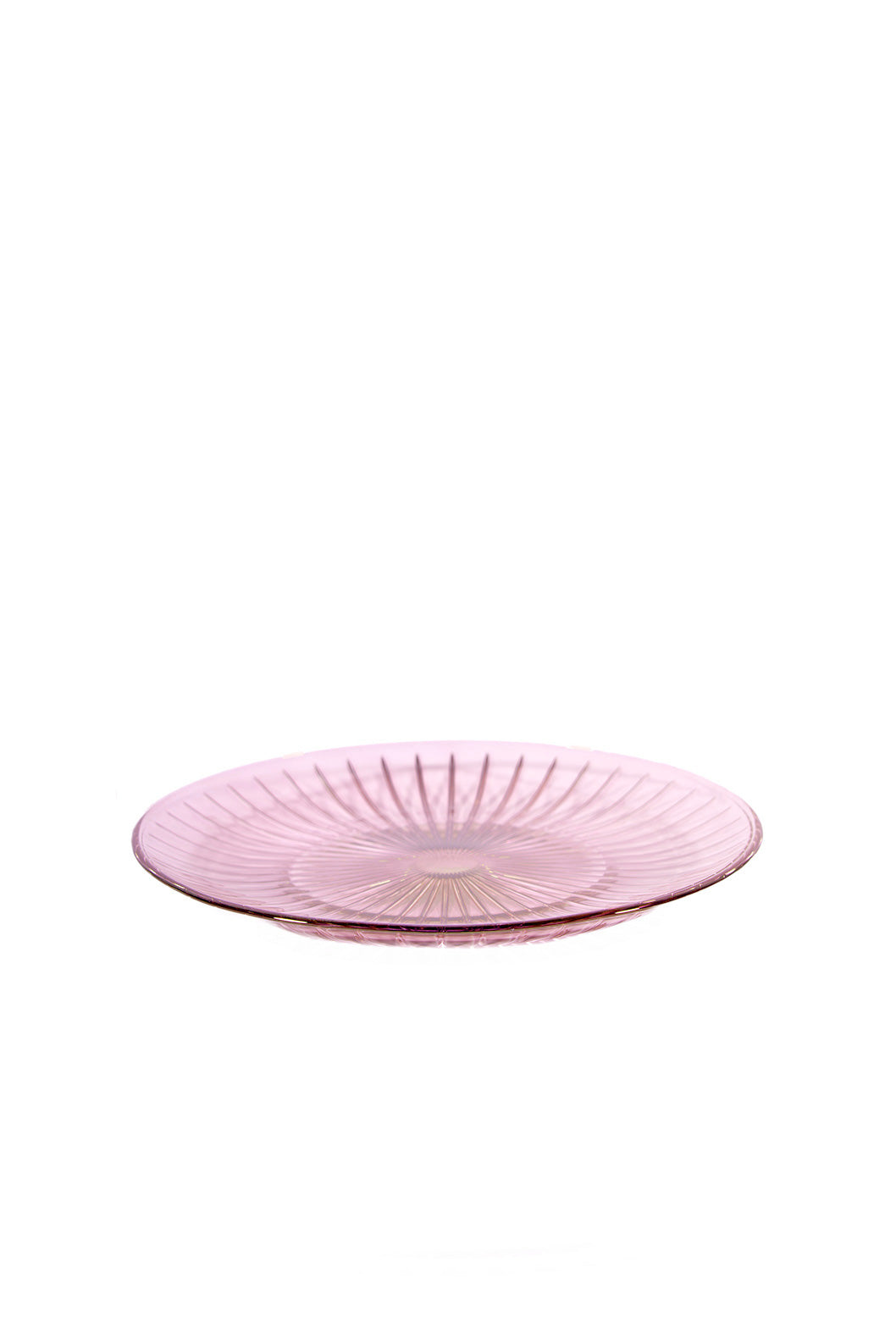 Set di due piatti in vetro rosa
