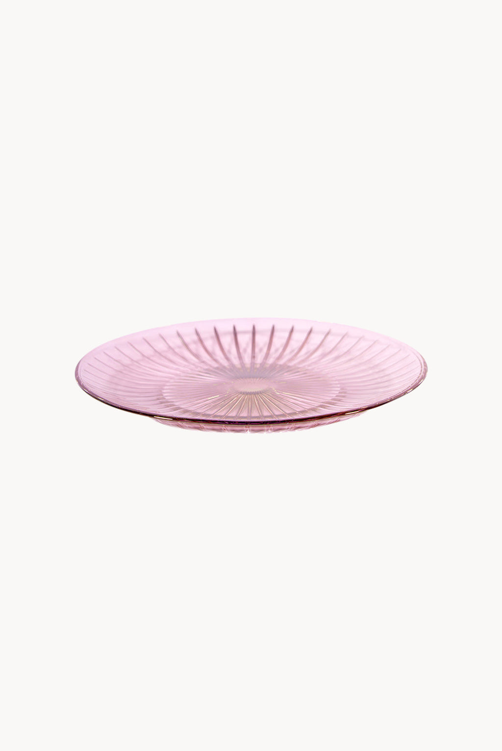 Set di due piatti in vetro rosa