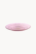 Set di due piatti in vetro rosa