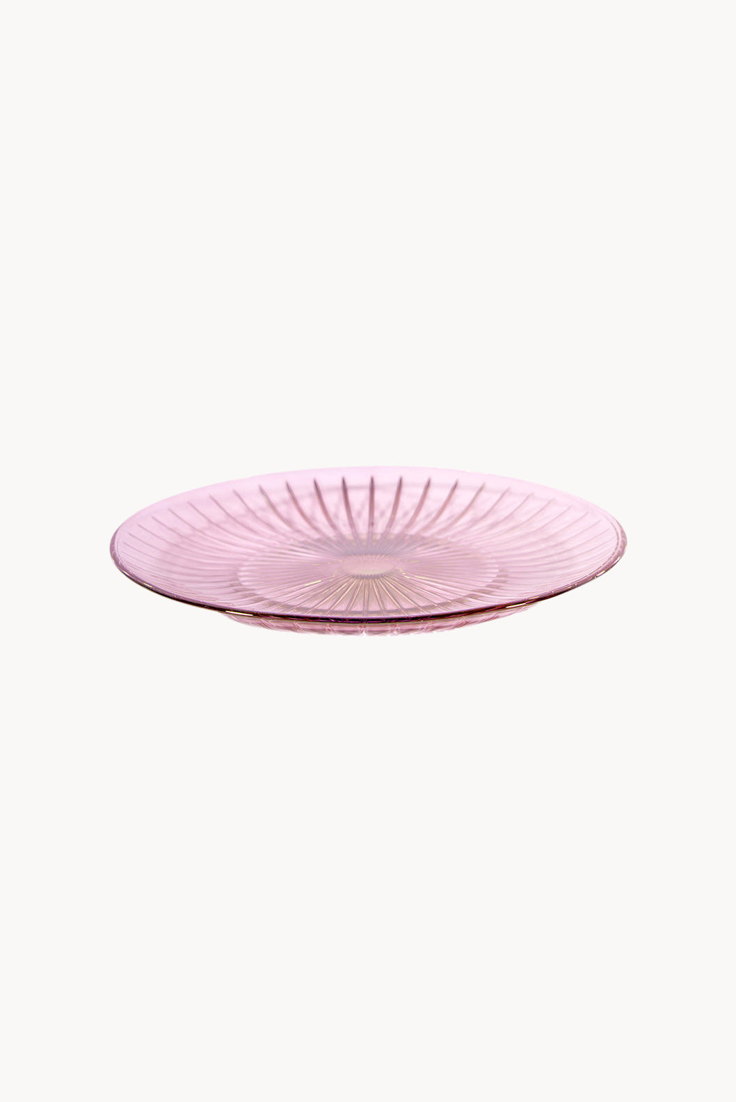 Set di due piatti in vetro rosa