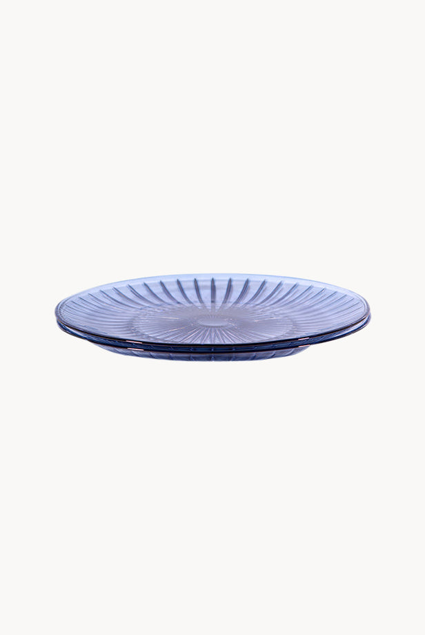 Blue Set Of Two Glass Plate