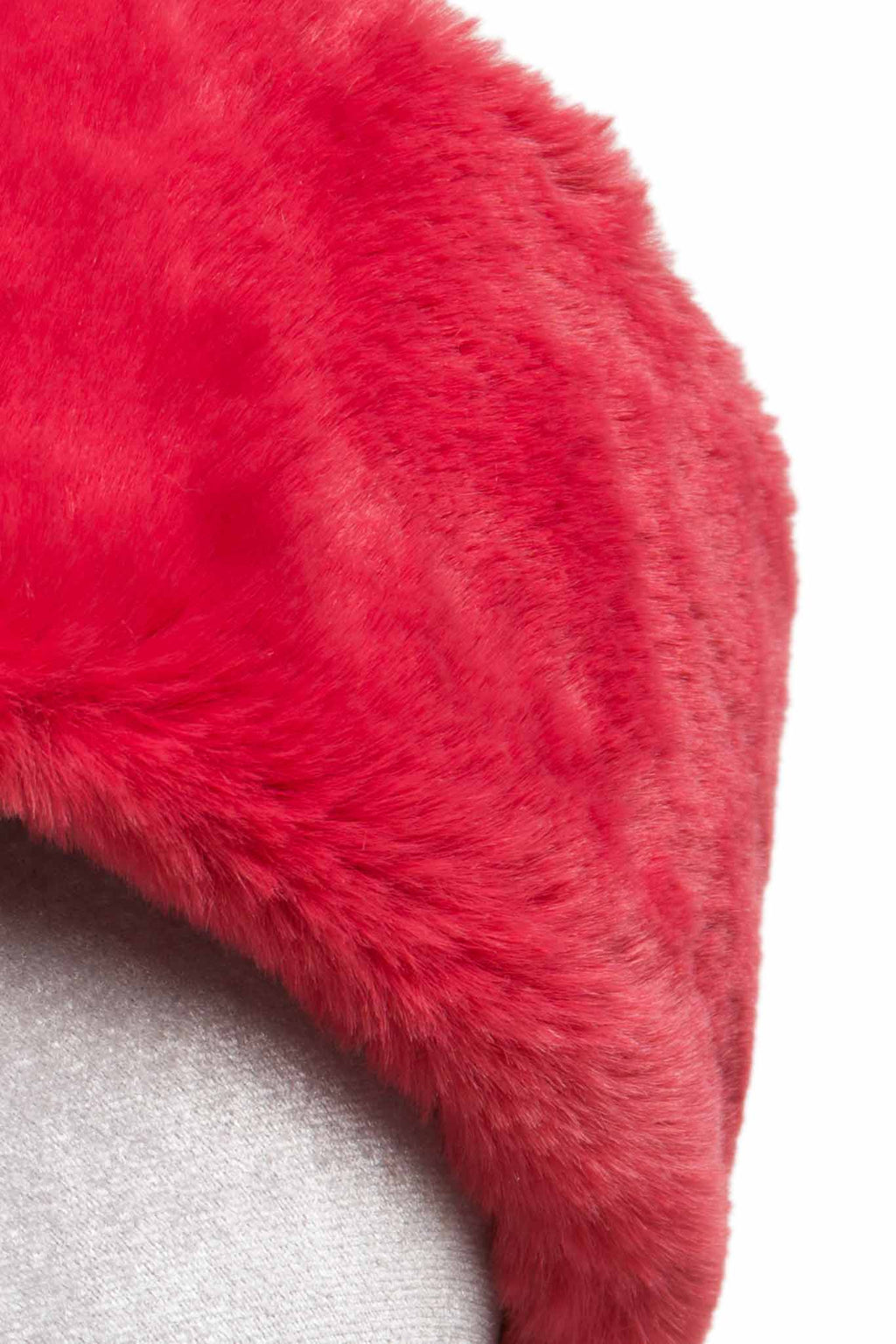 Fascia per capelli in pelliccia sintetica rossa