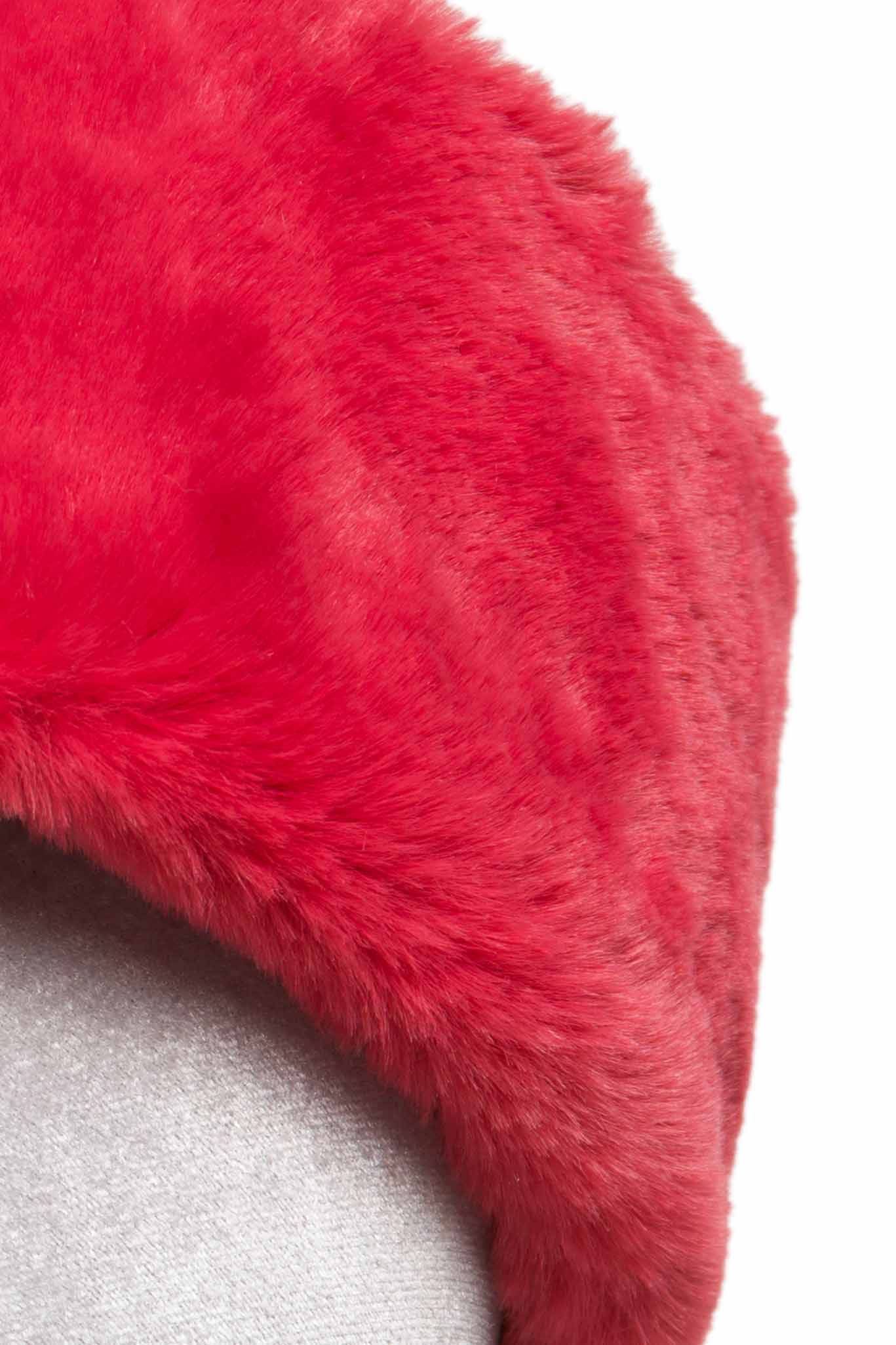 Fascia per capelli in pelliccia sintetica rossa