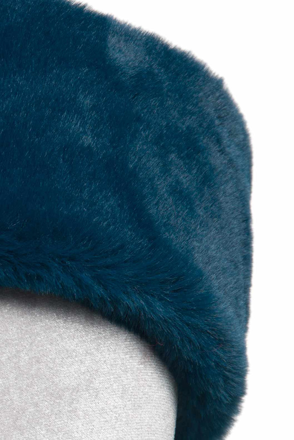 Fascia per capelli in pelliccia sintetica blu