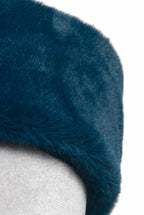 Fascia per capelli in pelliccia sintetica blu