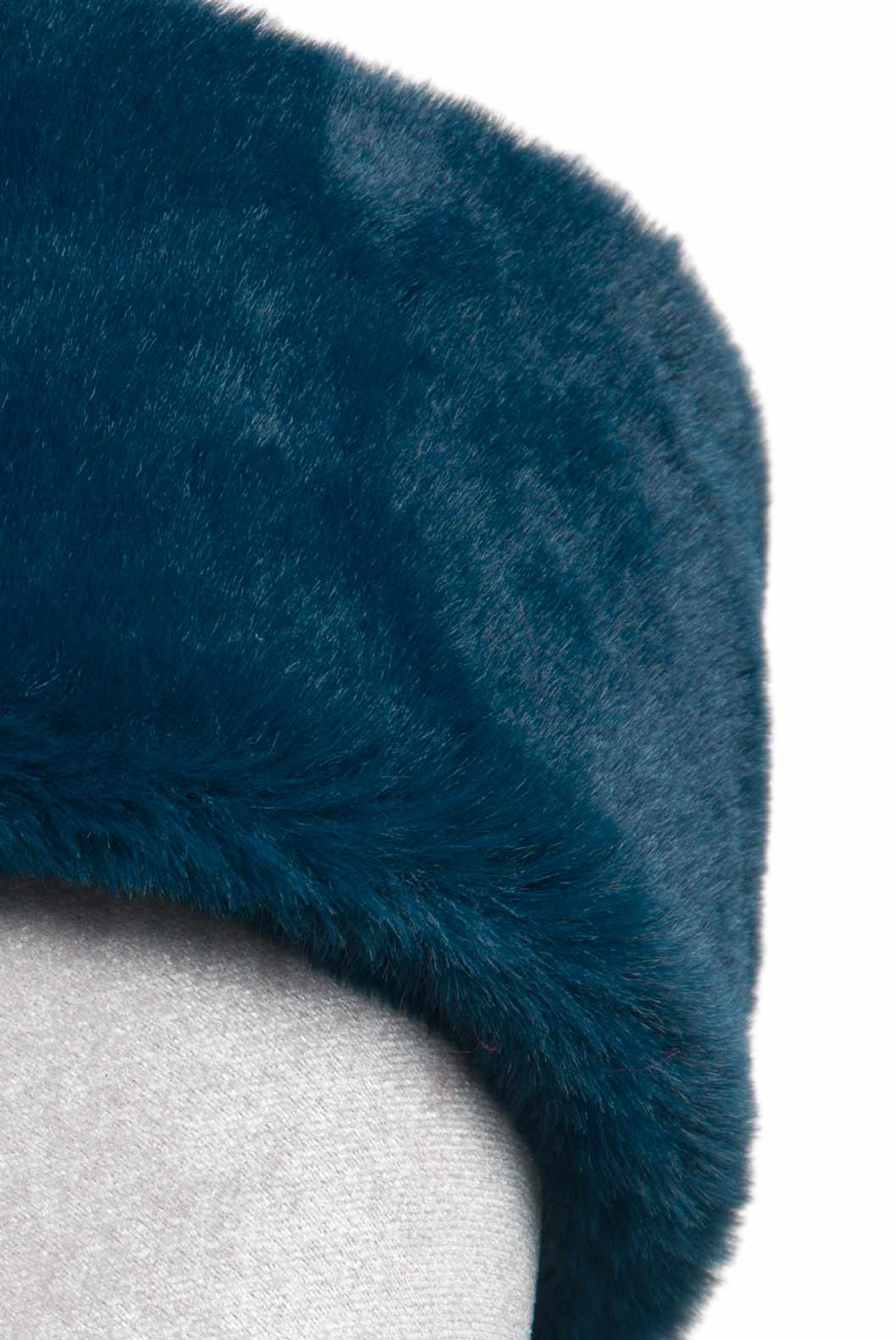 Fascia per capelli in pelliccia sintetica blu