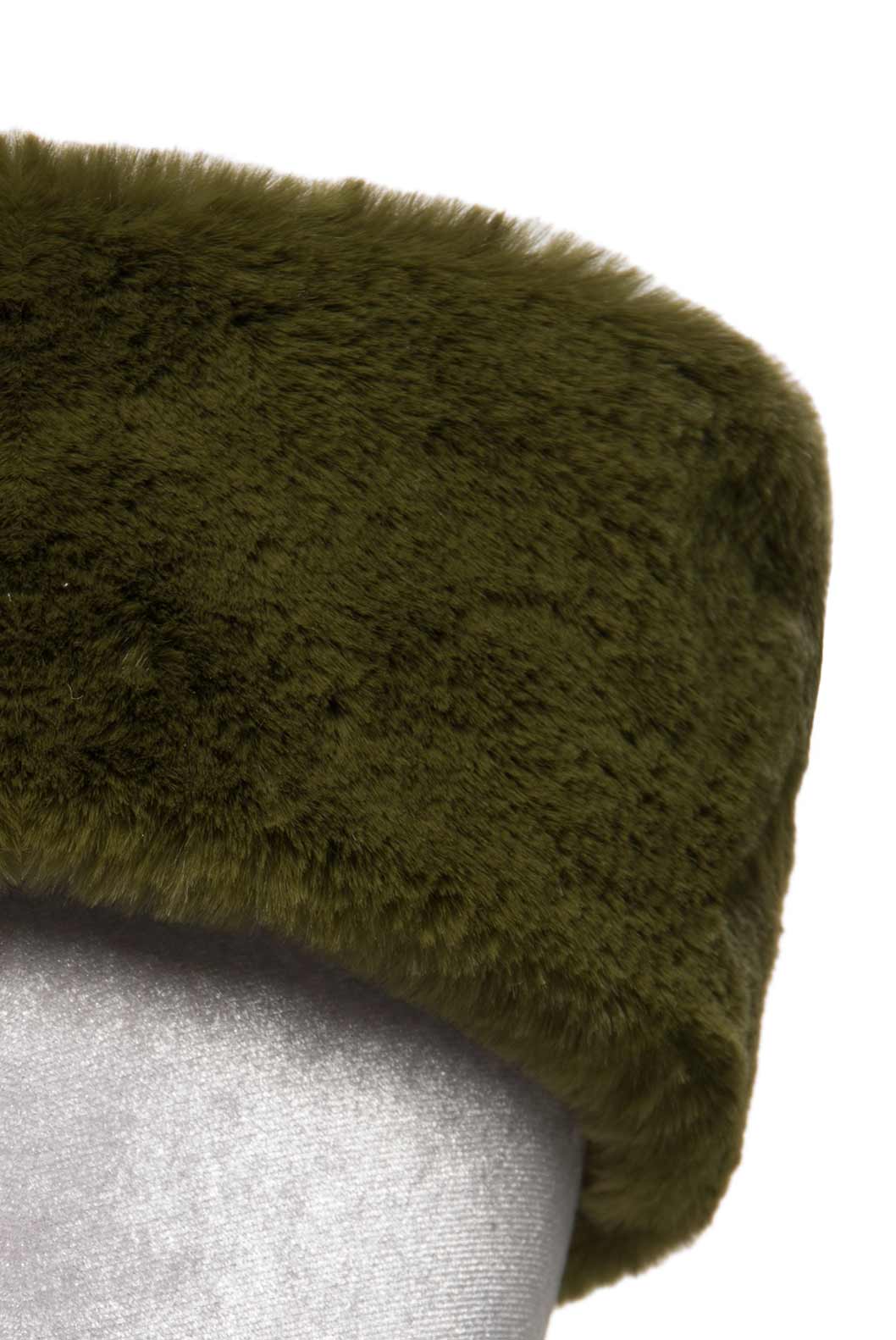 Fascia per capelli in pelliccia sintetica verde