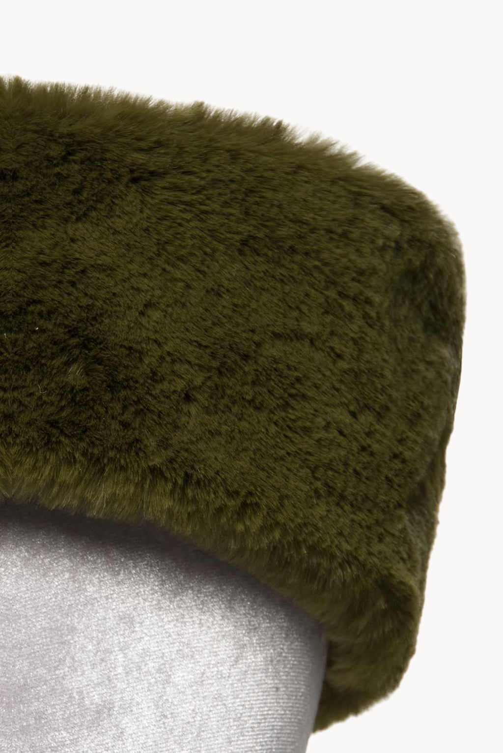 Fascia per capelli in pelliccia sintetica verde