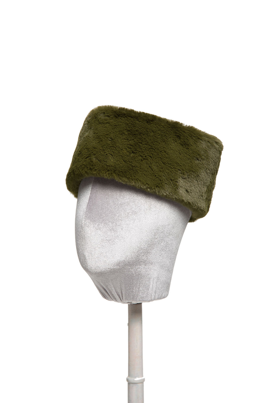Fascia per capelli in pelliccia sintetica verde
