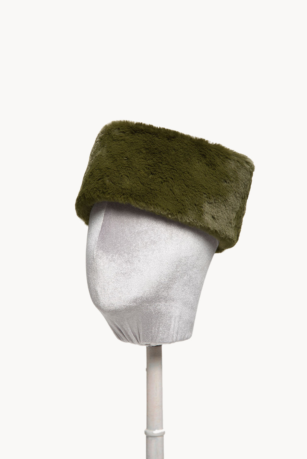 Fascia per capelli in pelliccia sintetica verde
