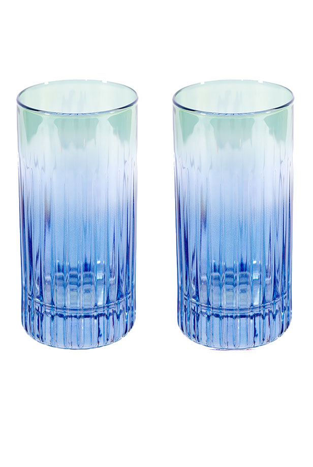 Set di Due Bicchieri Tumbler Grandi da Blu a Verde