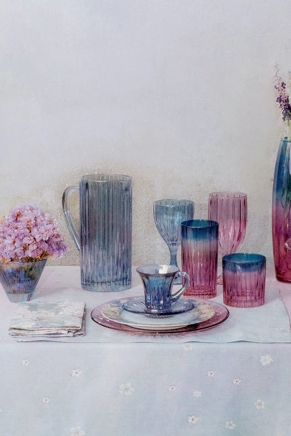 Caraffa blu rigata Prestige