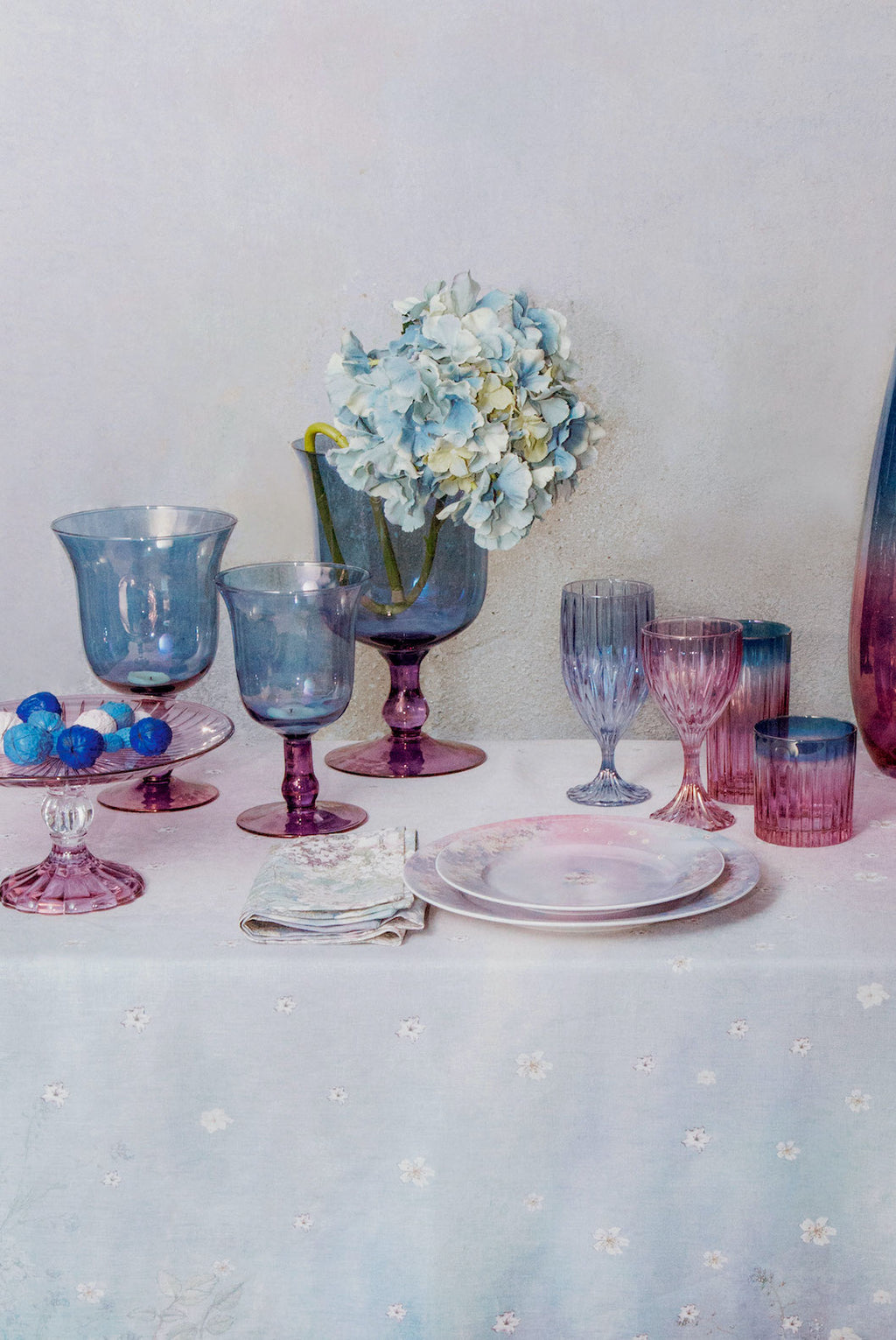Set di due bicchieri tumbler piccoli sfumatura viola a blu