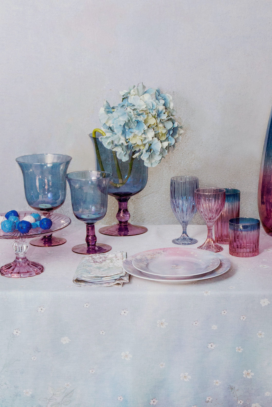 Set di due bicchieri tumbler piccoli sfumatura viola a blu