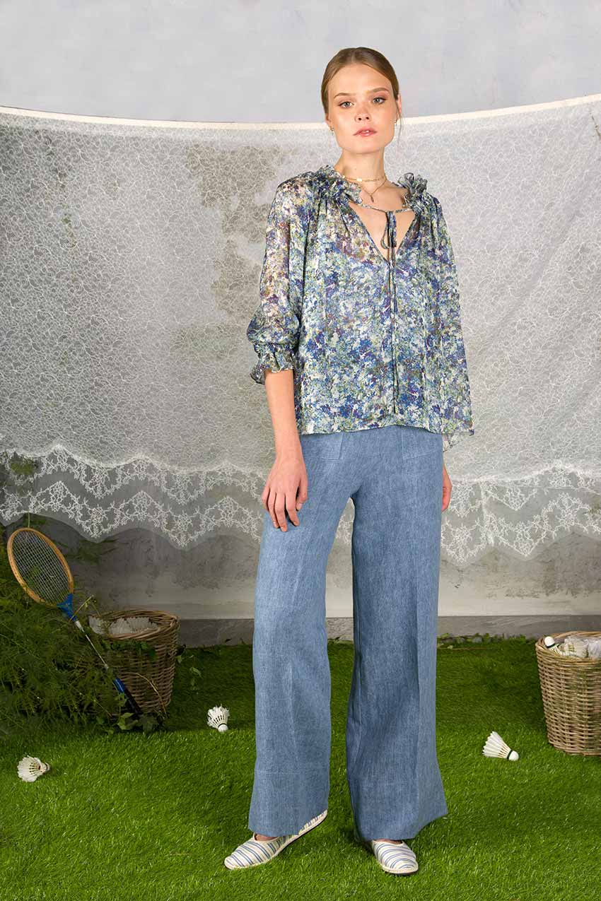 Blusa in chiffon stampato