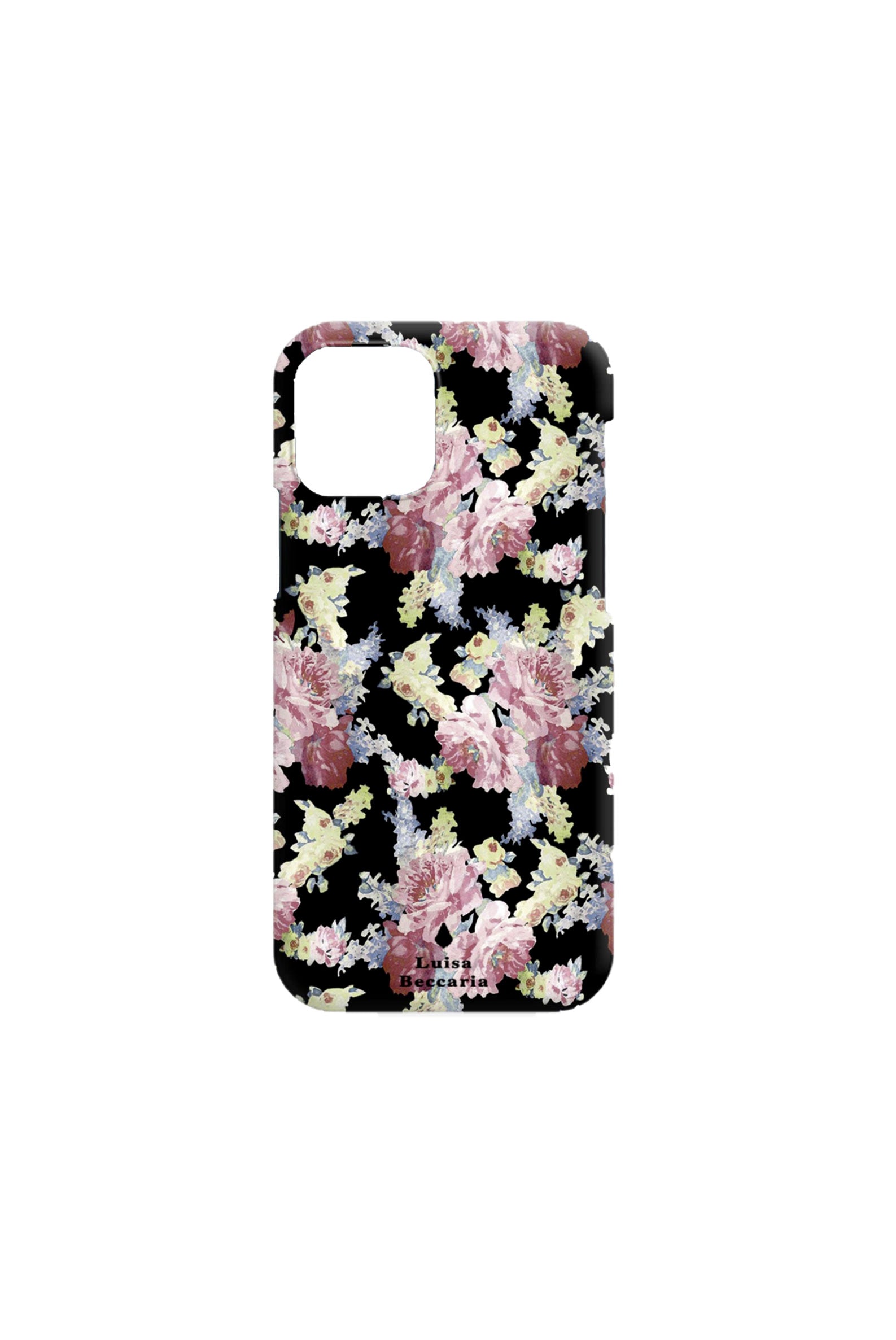 Cover opaca per iPhone con stampa floreale giardino nero