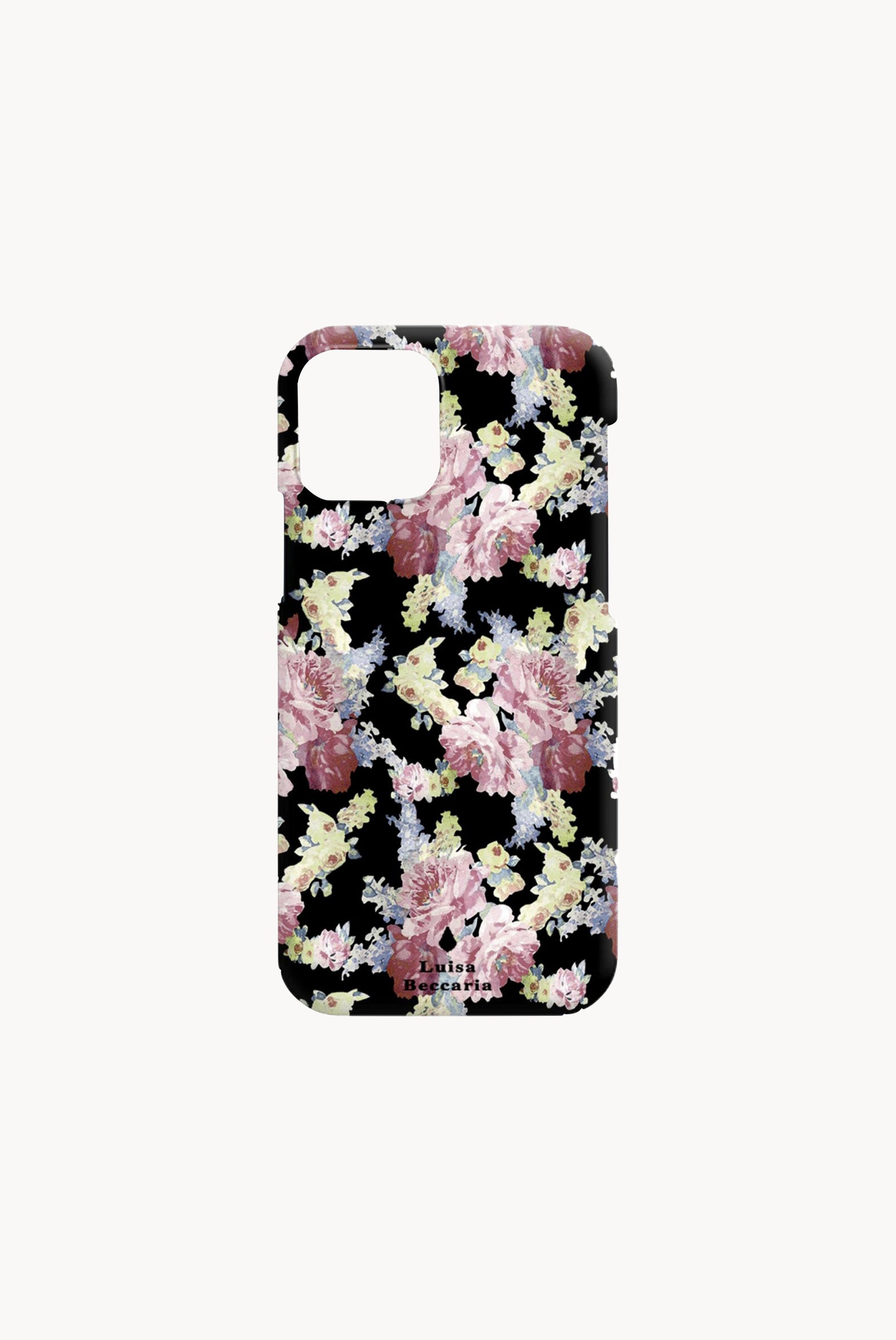 Cover opaca per iPhone con stampa floreale giardino nero