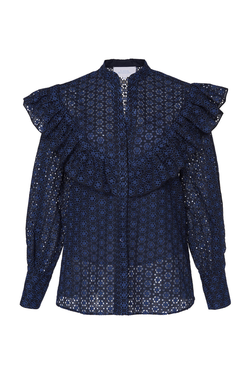Eyelet Cotton Ruffle Blouse