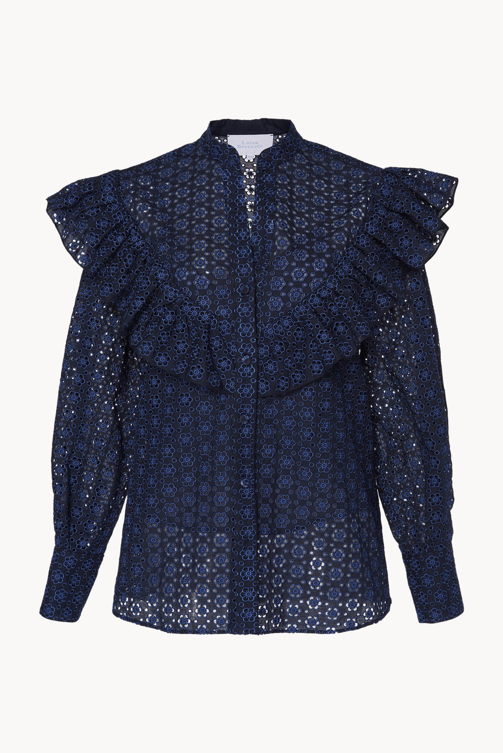 Eyelet Cotton Ruffle Blouse