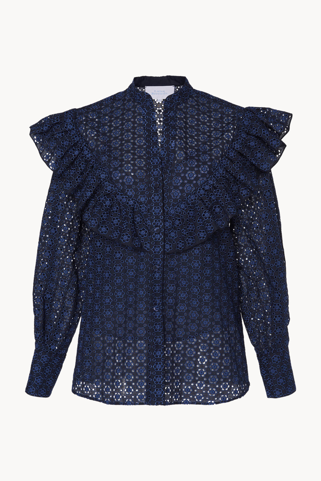 Eyelet Cotton Ruffle Blouse