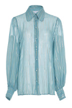 Blusa in Chiffon Misto Seta con Fiocco al Collo