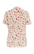Camicia in crepe stampata a maniche corte