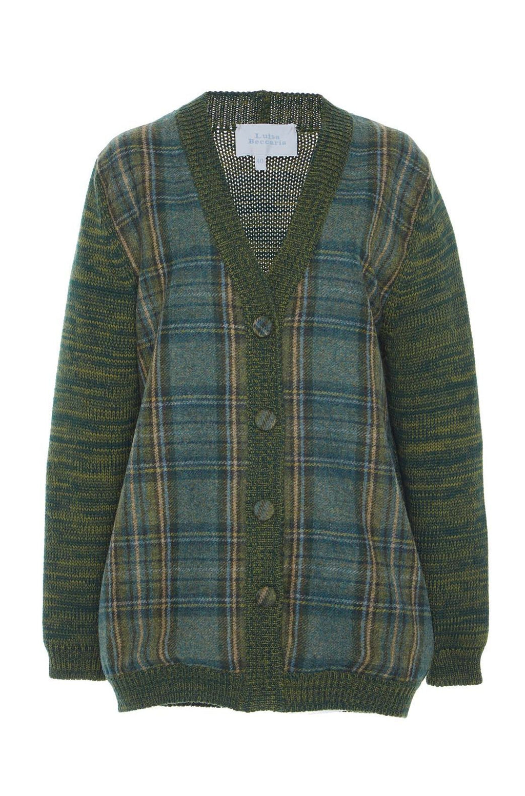 Cardigan in Heather con Pannelli a Quadri