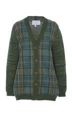 Cardigan in Heather con Pannelli a Quadri